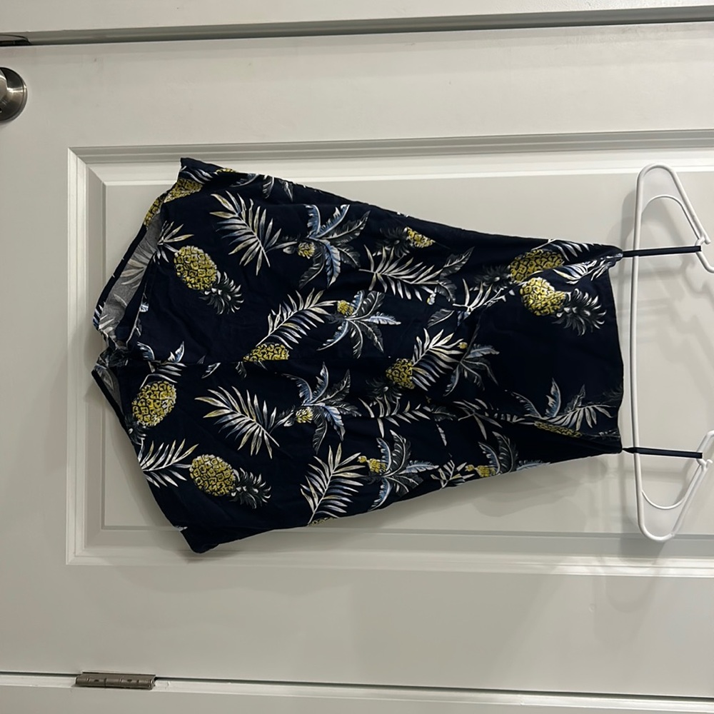Adorable navy blue romper with pineapples